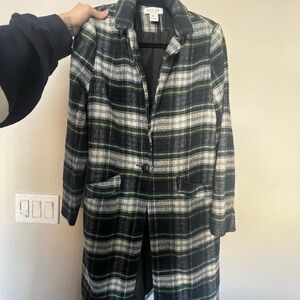 Rachel Zoe Green Plaid Trench Coat
